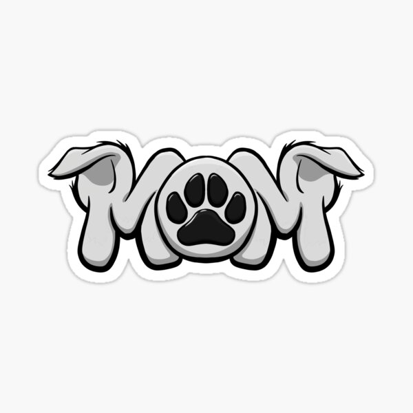 Dog Mom - Border Collie White Sticker