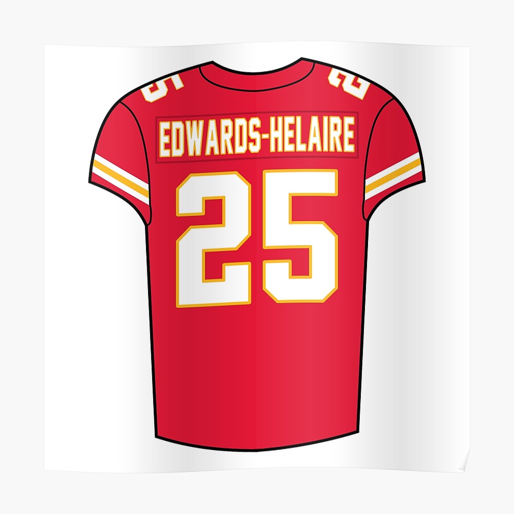 Clyde Edwards-Helaire Home Jersey Sticker for Sale by designsheaven