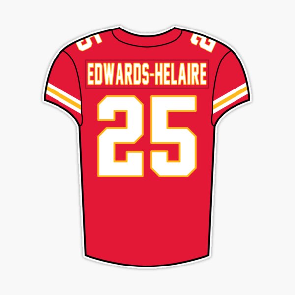 Clyde Edwards-Helaire Away Jersey Sticker for Sale by designsheaven