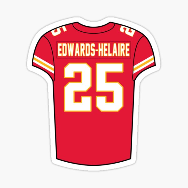 Clyde Edwards-Helaire Away Jersey Sticker for Sale by designsheaven