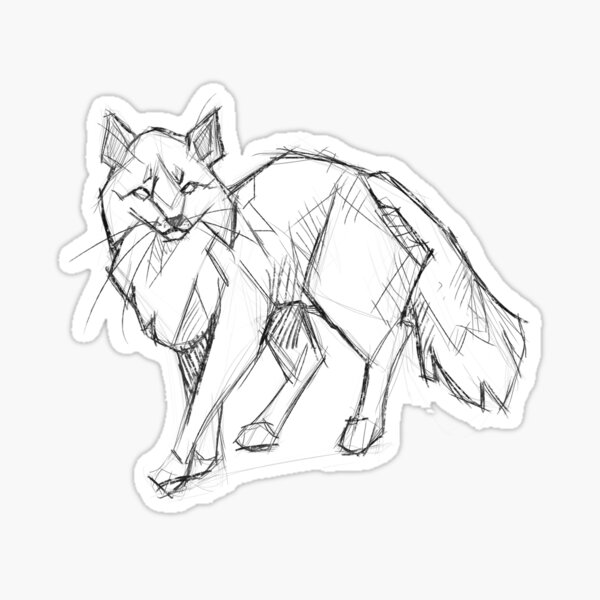 Fox Sketch Sticker