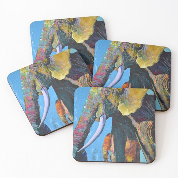 Item preview, vibrant painting of elephants. designed and sold by Cat Leonard.