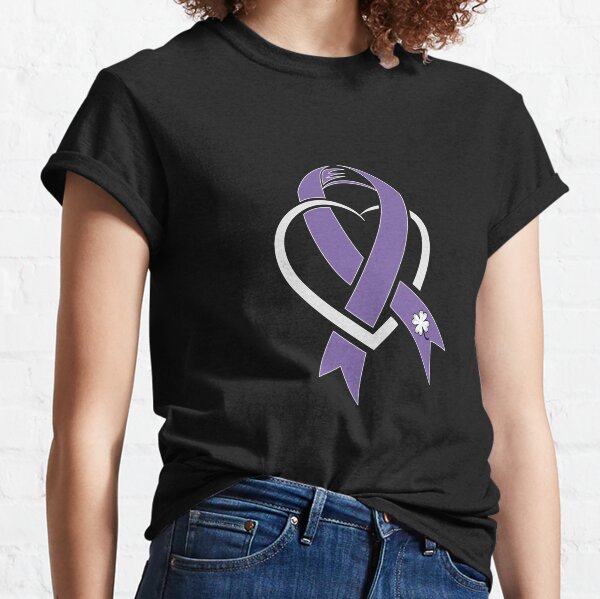TB Cancer awareness Ribbon with heart Classic T-Shirt
