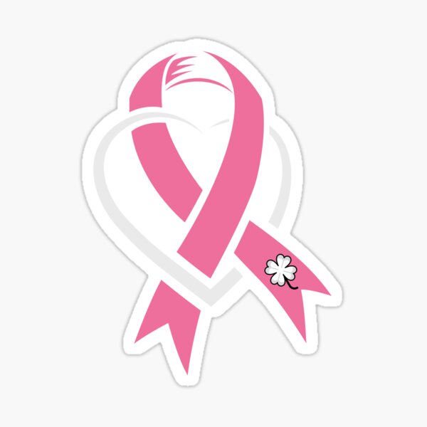 TB Breast Cancer awareness Ribbon with heart Sticker