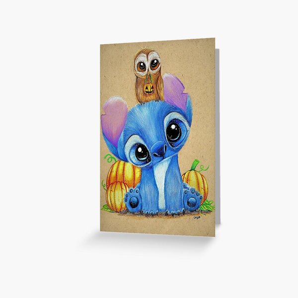 Stitch (halloween drawing) Greeting Card