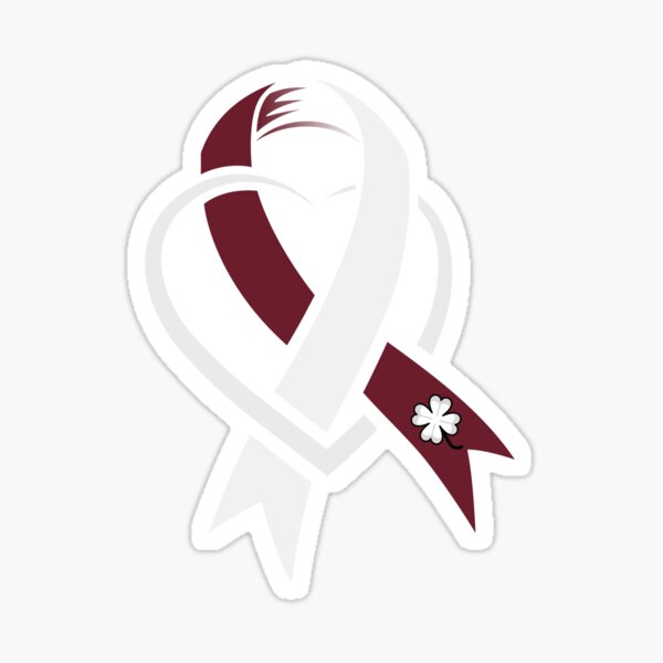 TB Head and Neck Cancer awareness Ribbon with heart Sticker