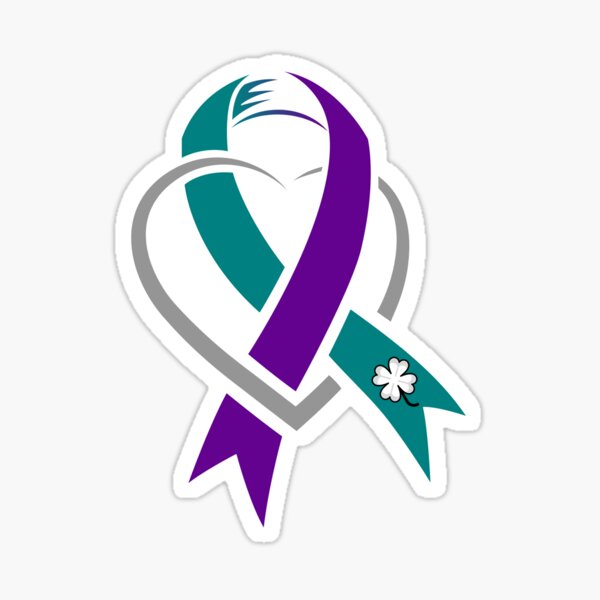 TB Suicide Prevention awareness Ribbon with heart Sticker