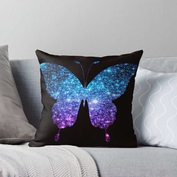 Aperçu de l'œuvre Papillon à paillettes artificielles ombré bleu sarcelle et violet créée et vendue par Felicity-K.