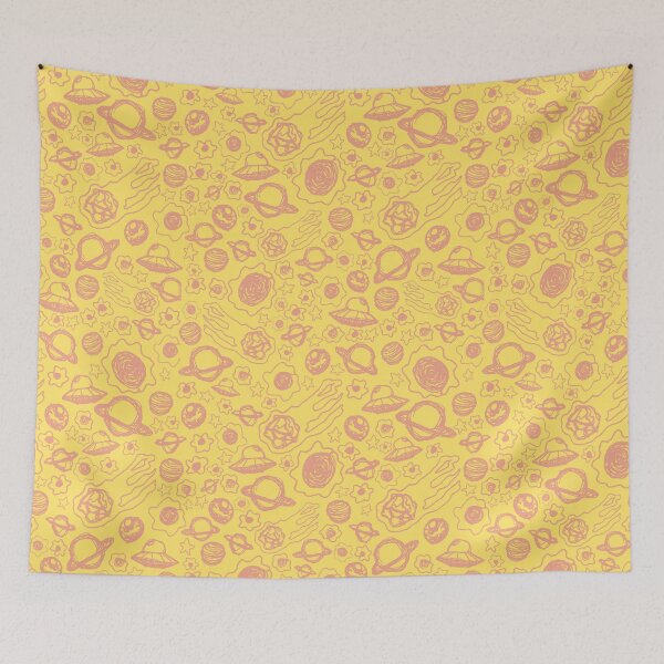 Item preview, Garabatos espaciales: rosa sobre amarillo designed and sold by PaintInTheNight.
