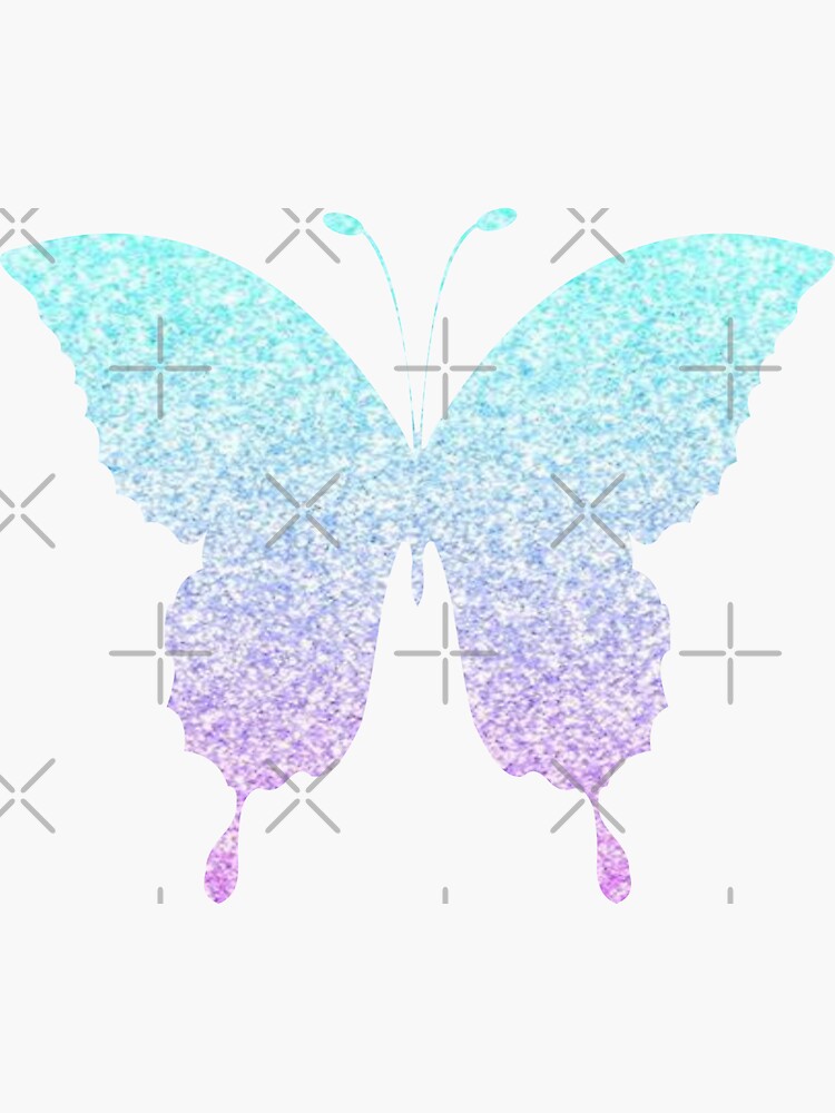 Pastel Blue And Purple Ombre Faux Glitter Butterfly Sticker For Sale By Felicity K Redbubble 6051