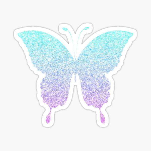 Pastel Blue And Purple Ombre Faux Glitter Butterfly Sticker For Sale By Felicity K Redbubble 7434