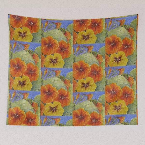 Item preview, Nasturtiums 3 Watercolour Painting designed and sold by Heatherian.