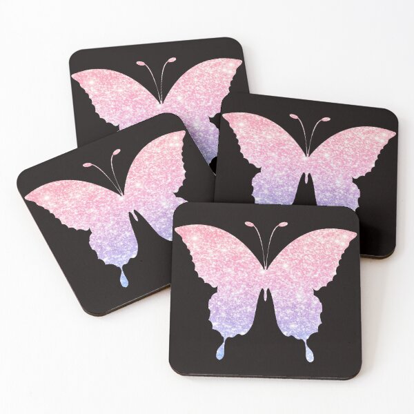 Item preview, Mariposa de purpurina sintética Ombre rosa pastel y púrpura designed and sold by Felicity-K.