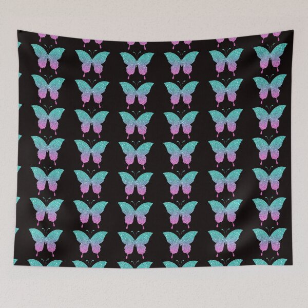 Item preview, Mariposa de purpurina sintética Ombre rosa brillante y verde azulado designed and sold by Felicity-K.