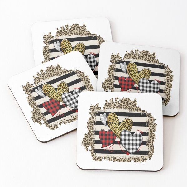 Item preview, Valentine's day Hearts, animal print & plaid -Valentine's Day gift designed and sold by BRtisticDesigns.