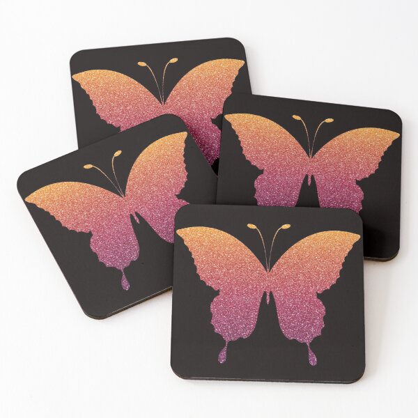 Item preview, Red Orange Ombre Faux Glitter Butterfly designed and sold by Felicity-K.
