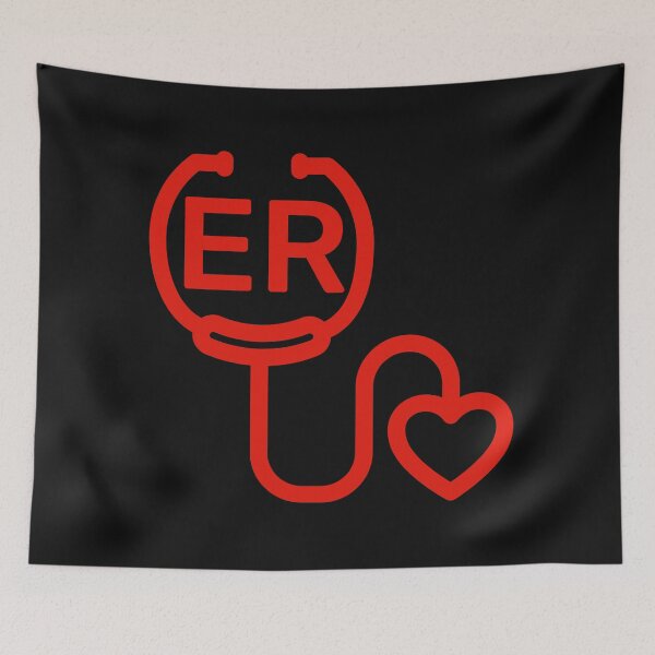 Item preview, ER-Emergency Room-Nurse, RN, NP, LPN, RT, Doctor, MD, Stethoscope Heart designed and sold by SighFly52.
