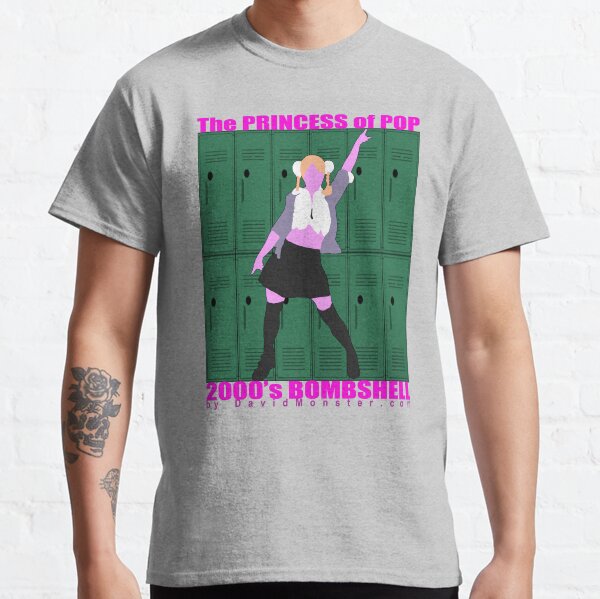 Pop Princess Blonde Bombshell Silhouette against Highschool Lockers Background. Classic T-Shirt