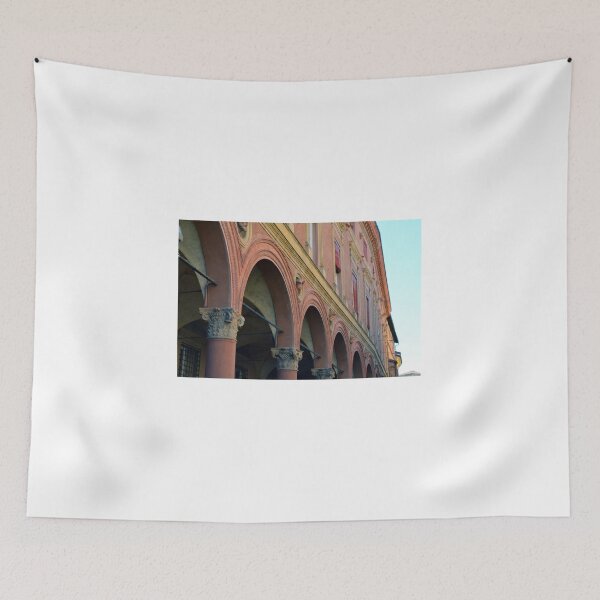 Item preview, Red brick building from Bologna, Italy, with portico and arches on columns. designed and sold by oanaunciuleanu.
