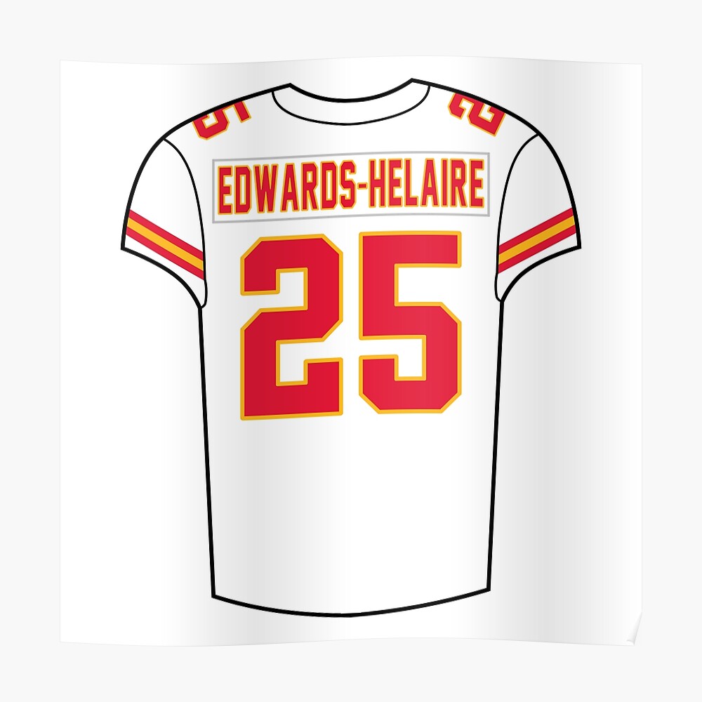 Clyde Edwards-Helaire Away Jersey Sticker for Sale by designsheaven