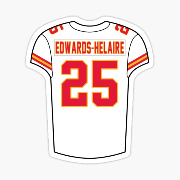 Clyde Edwards-Helaire Home Jersey Sticker for Sale by designsheaven