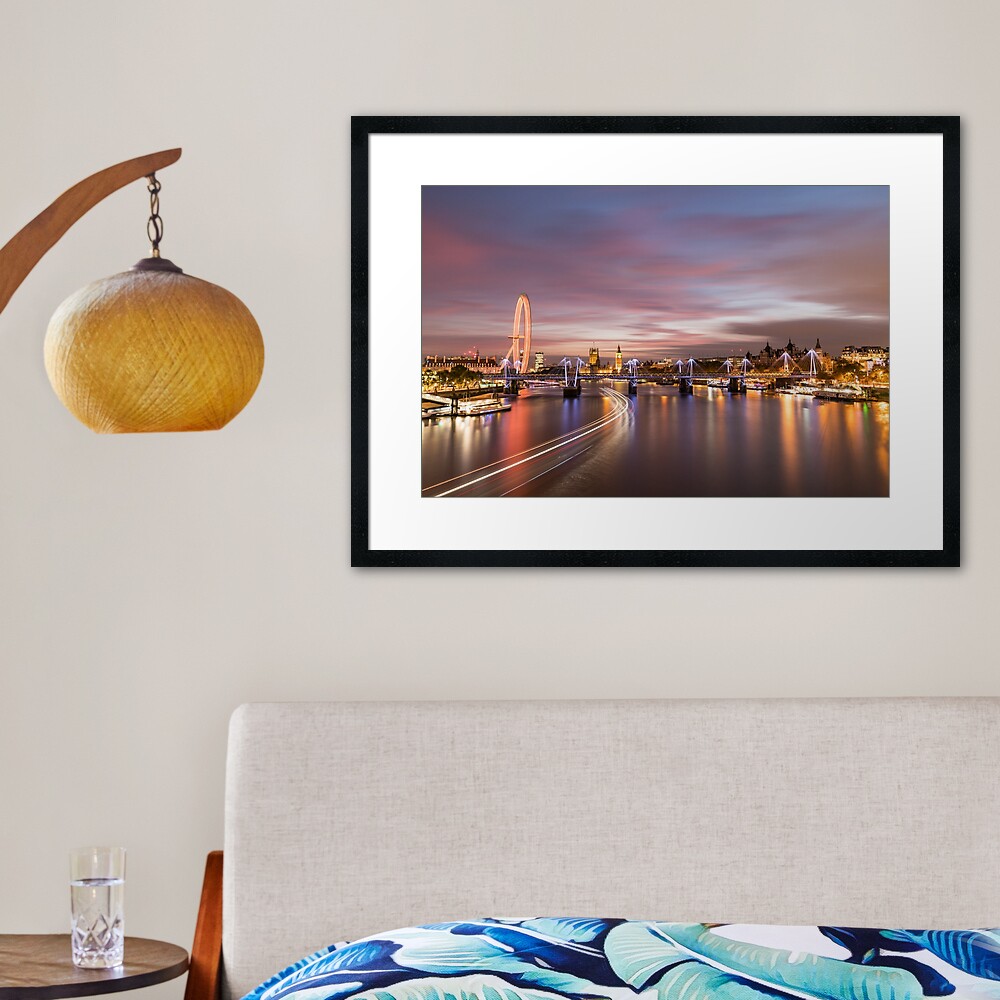 Sunset on the Thames - London Framed Art Print