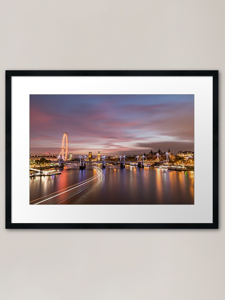 Alternate view of Sunset on the Thames - London Framed Art Print