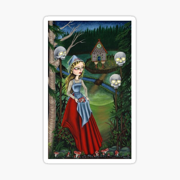 Three of wands mythical tarot card art Sticker