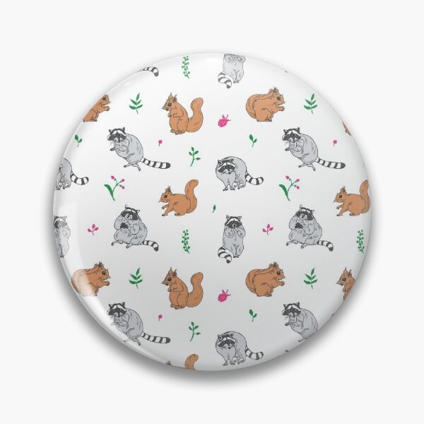 Item preview, Seamless cartoon raccoon and squirrel designed and sold by SweetPea49.
