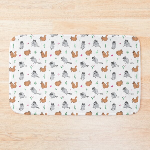 Item preview, Seamless cartoon raccoon and squirrel designed and sold by SweetPea49.