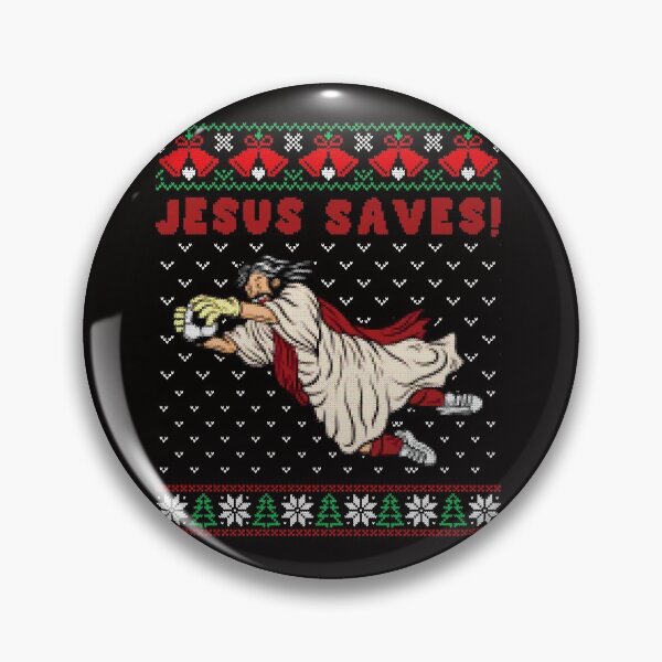 Item preview, Jesus Saves Soccer Goal Keeper Ugly Christmas Sweater  designed and sold by RolandSt.