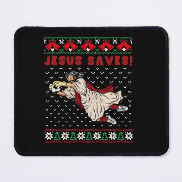 Item preview, Jesus Saves Soccer Goal Keeper Ugly Christmas Sweater designed and sold by RolandSt.