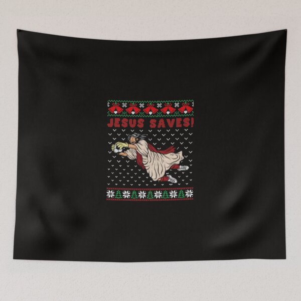 Item preview, Jesus Saves Soccer Goal Keeper Ugly Christmas Sweater  designed and sold by RolandSt.