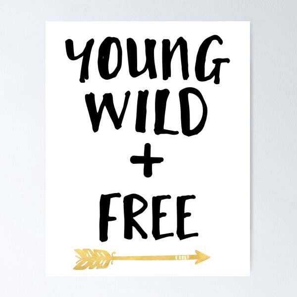 Item preview, YOUND WILD AND FREE + BOHO ARROW quote designed and sold by deificusArt.