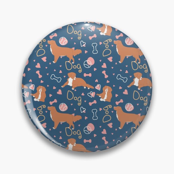 Item preview, Cute Nova Scotia Duck Tolling Retriever Toller - Navy Background designed and sold by Lulupainting.