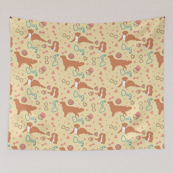 Item preview, Cute Nova Scotia Duck Tolling Retriever Toller - Yellow Background designed and sold by Lulupainting.