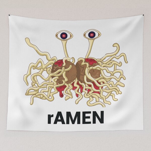 Item preview, rAMEN Flying Spaghetti  Monster pastafarianism Skeptic Atheist designed and sold by alltheprints.