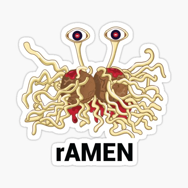 favor Ydmyg Igangværende rAMEN Flying Spaghetti Monster pastafarianism Skeptic Atheist" Sticker for  Sale by alltheprints | Redbubble