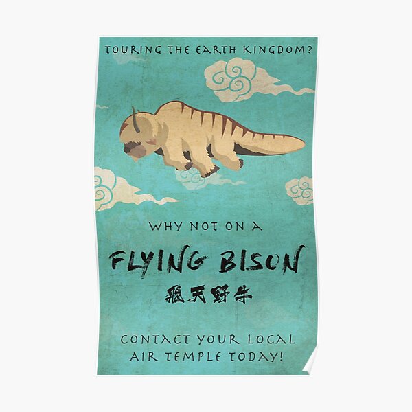 Affiche de voyage Vintage Bison volant Poster