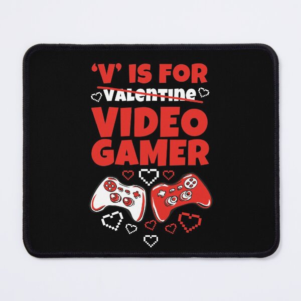 Item preview, V is for video games, gamer valentine gifts, gamer valentine designed and sold by GameOnGifts.