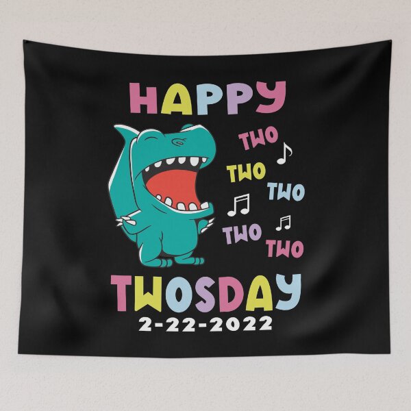 Item preview, Happy Twosday -Tuesday February 22nd 2022 Dinosaur designed and sold by Fabvity.