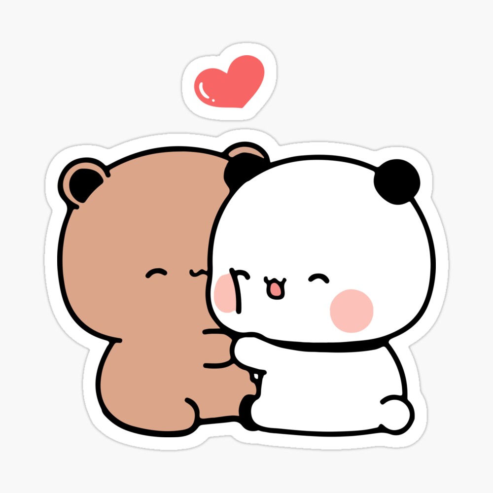 Kawaii Panda Bear Hug Love Poster For Sale By Dev Ilyass Redbubble