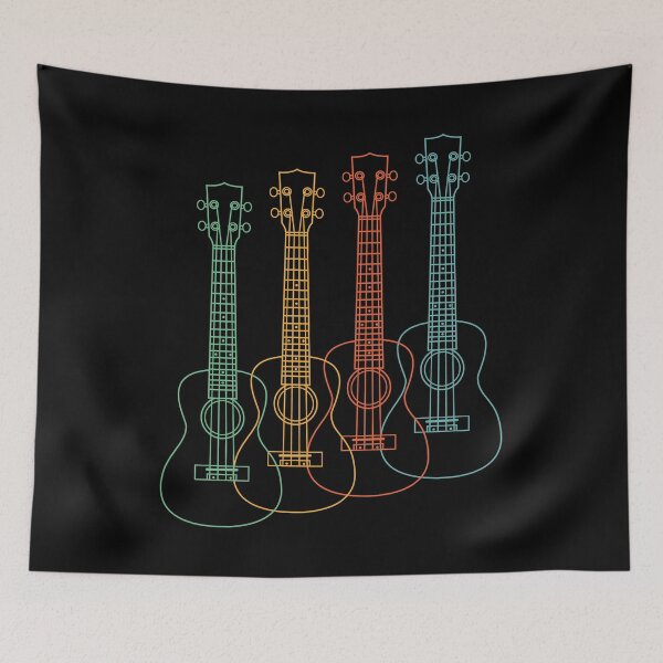 Item preview, Four Ukulele Outlines Retro Color designed and sold by nightsworthy.