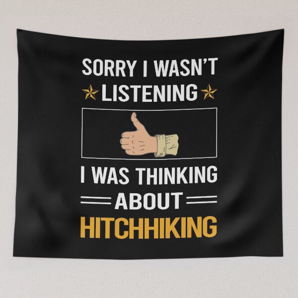 Item preview, Funny Listening Hitchhiking Hitchhiker designed and sold by fatherbarliman.