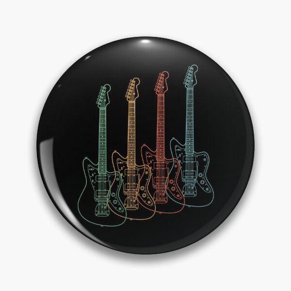 Item preview, Four Offset Style Electric Guitar Outlines Retro Color designed and sold by nightsworthy.