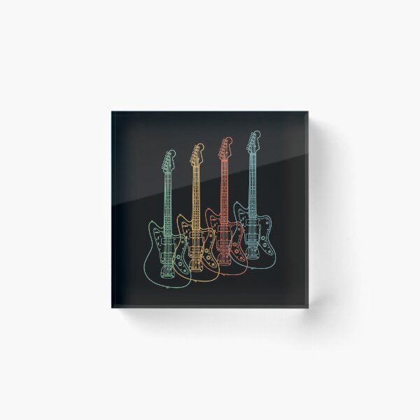 Item preview, Four Offset Style Electric Guitar Outlines Retro Color designed and sold by nightsworthy.