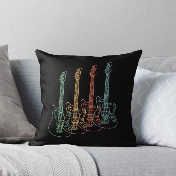 Item preview, Four Offset Style Electric Guitar Outlines Retro Color designed and sold by nightsworthy.