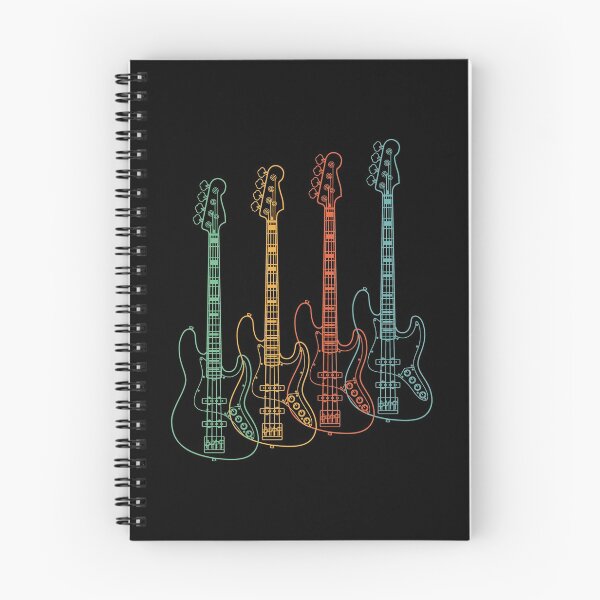 Item preview, Four J-Style Bass Guitar Outlines Retro Color designed and sold by nightsworthy.