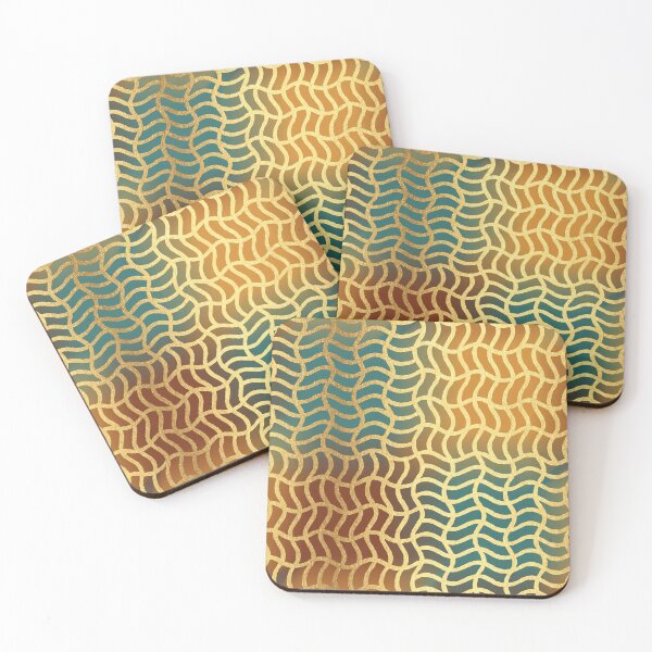 Item preview, Gold wavy mesh pattern designed and sold by lents.