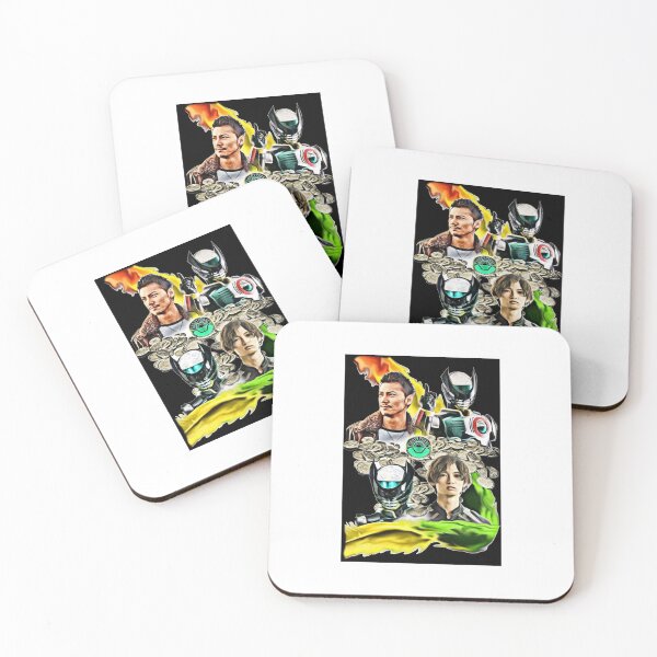 Item preview, BirthReBirth - Kamen Rider OOO Birth and Prototype Side-by-Side Photographic Print designed and sold by AntoniofCaruso.